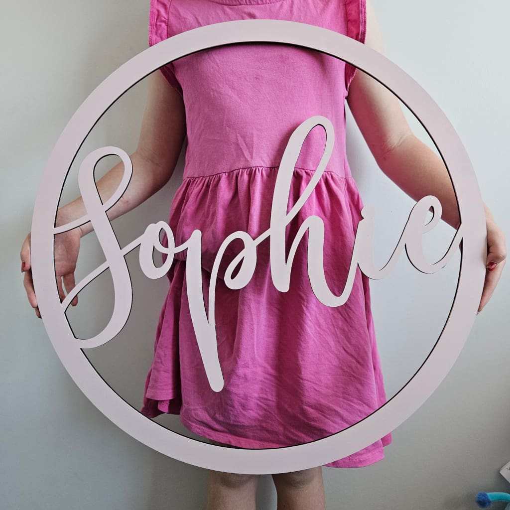Painted Name Hoop - Laser Cut Plaque