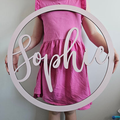 Painted Name Hoop - Laser Cut Plaque