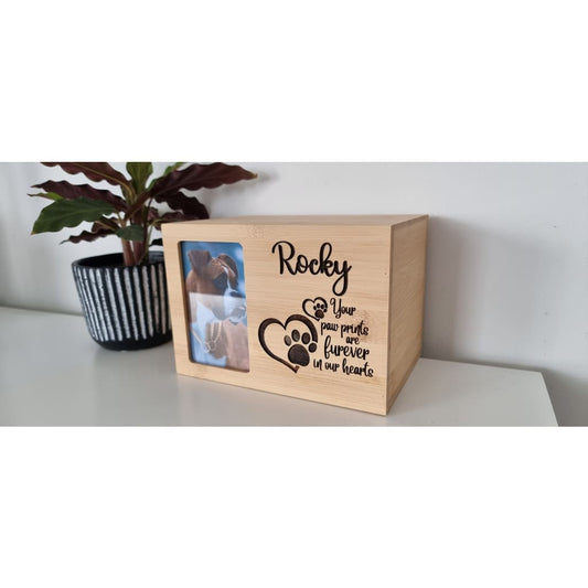 Pet Memorial - Your Paw Prints Are Furever In Our Hearts - Personalised. - Pet Memorial