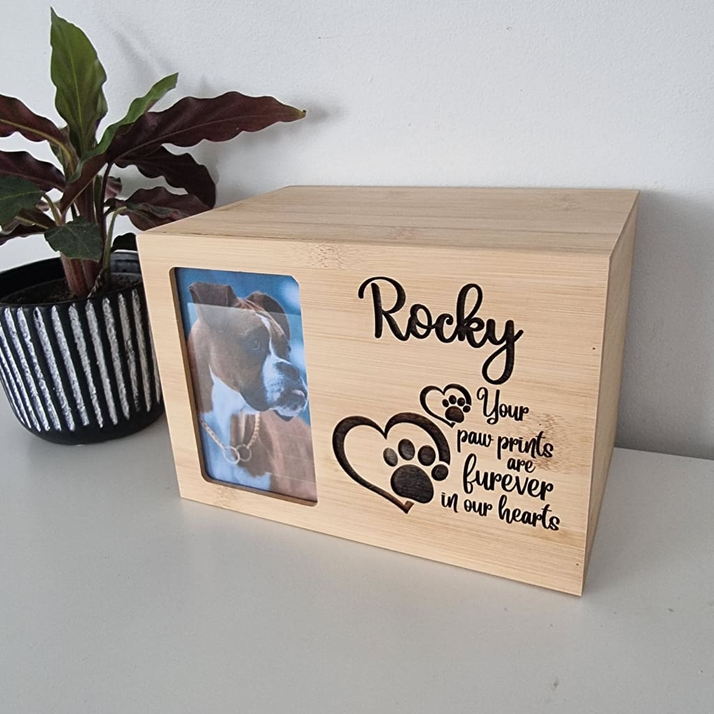 Pet Memorial - Your Paw Prints Are Furever In Our Hearts - Personalised. - Pet Memorial