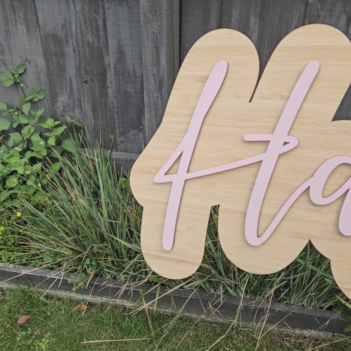 Popped Two names with Flowers Name Plaque