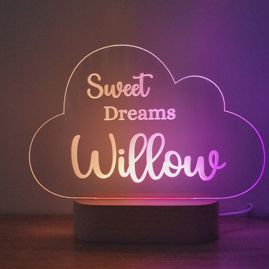 Night Light Sweet Dreams Personalised Cloud Shape