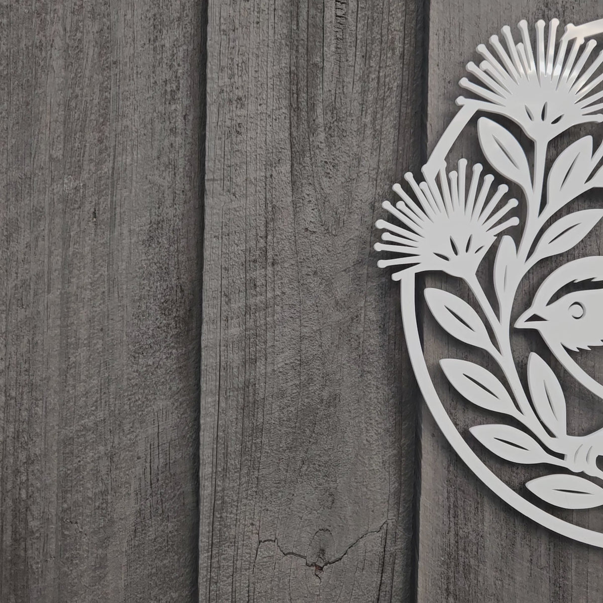 Fantail and Pohutukawa Circle Wall Art