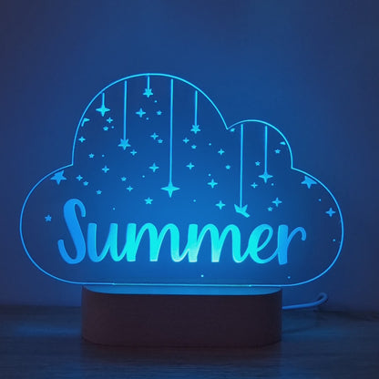 Night Light Stars On Strings Personalised Cloud Shape
