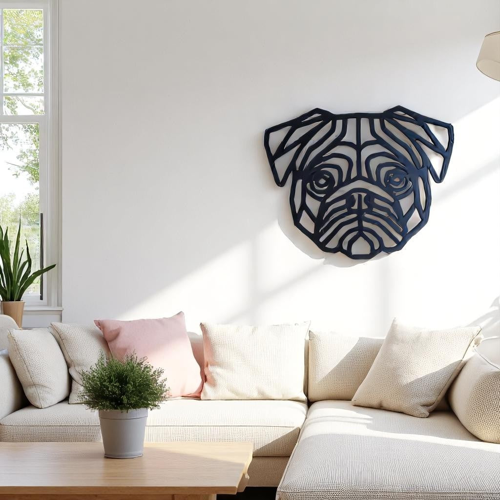 Geometric Pug Wall Art