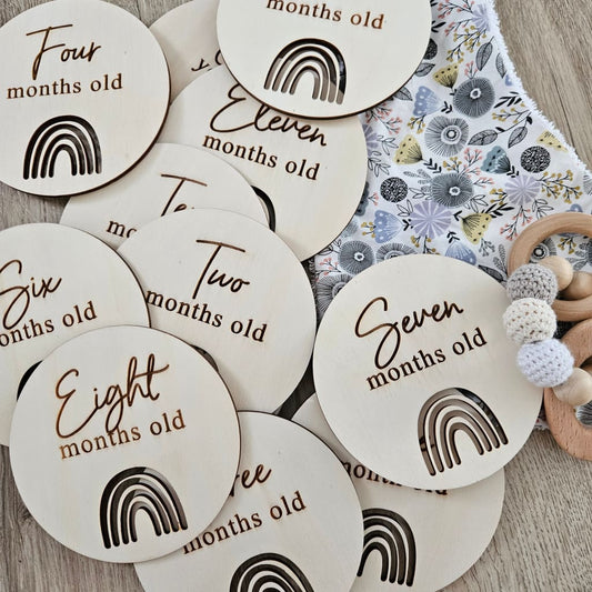 Rainbow Milestone Cards Set - Baby