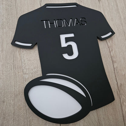 Personalised Rugby Shirt Name Sign