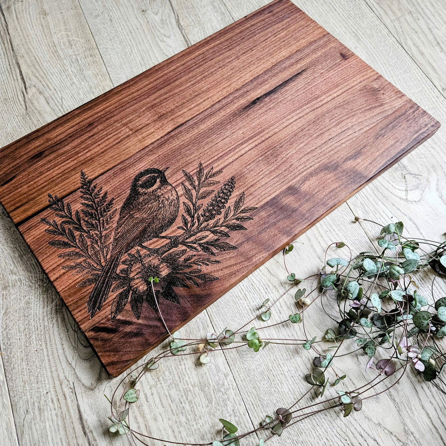 Fantail On Branch Walnut Board