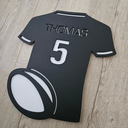 Personalised Rugby Shirt Name Sign