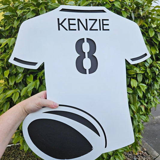 Personalised Rugby Shirt Name Sign