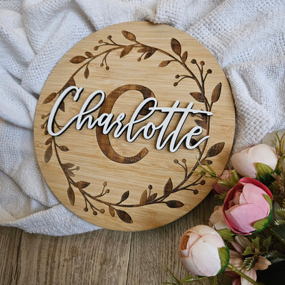 Bamboo Name In Wreath Circle