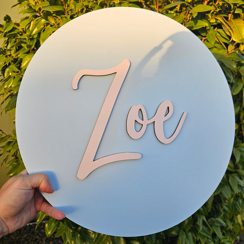Raised Name On Circle