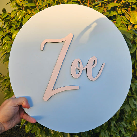 Raised Name On Circle