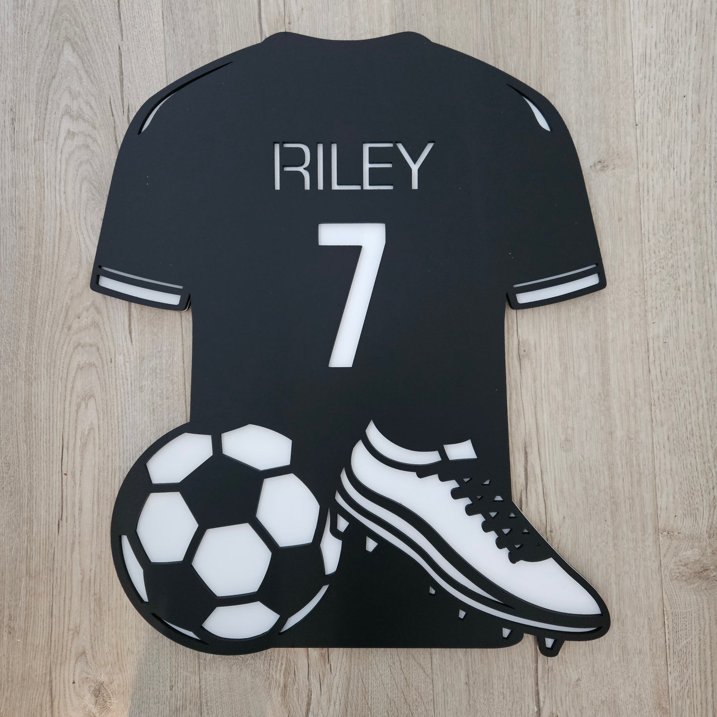 Personalised Soccer Top Name Plaque