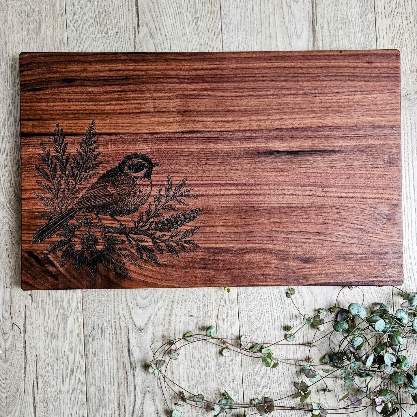 Fantail On Branch Walnut Board