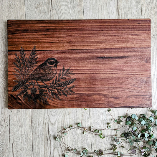 Fantail On Branch Walnut Board