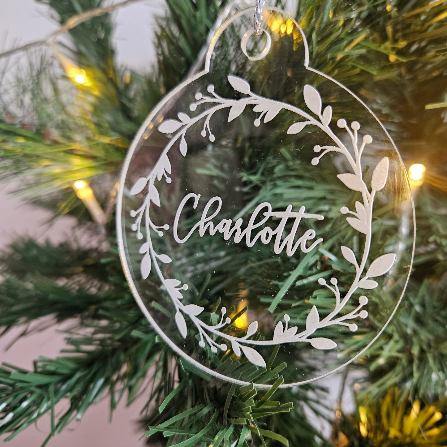 Personalised Wreath Bauble Acrylic