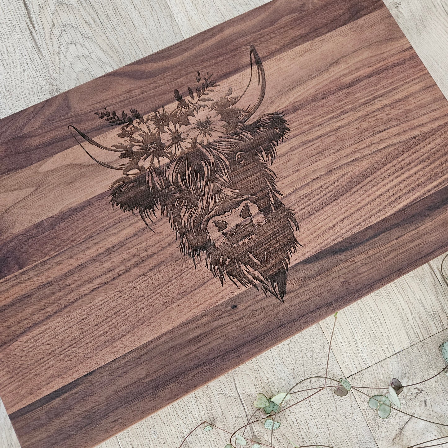 Highland Cow  Walnut Board
