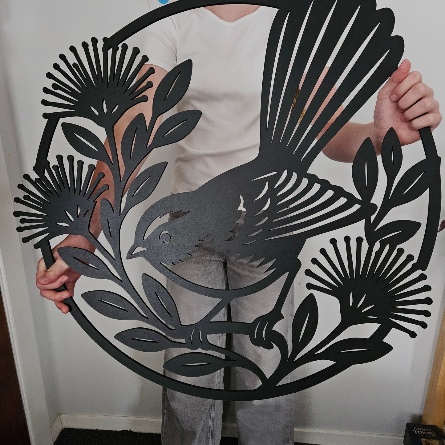 Fantail and Pohutukawa Circle Wall Art