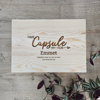 Time Capsule Engraved Keepsake Box