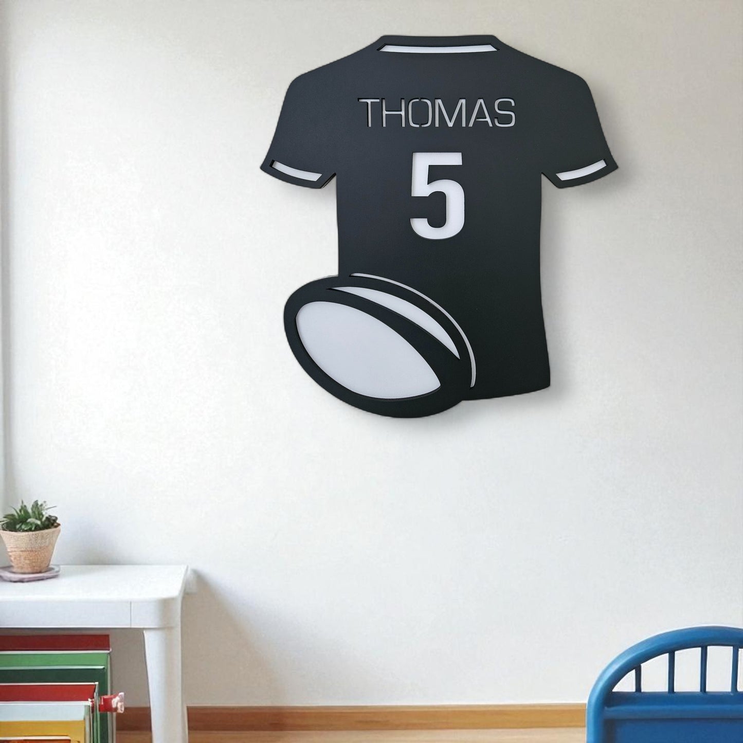 Personalised Rugby Shirt Name Sign