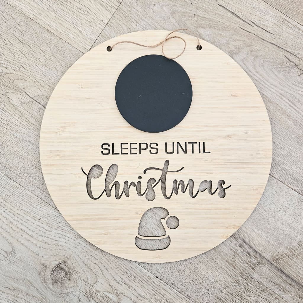 Sleeps Until Christmas Bamboo Circle - Christmas