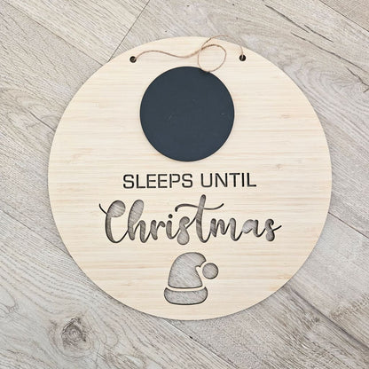 Sleeps Until Christmas Bamboo Circle - Christmas