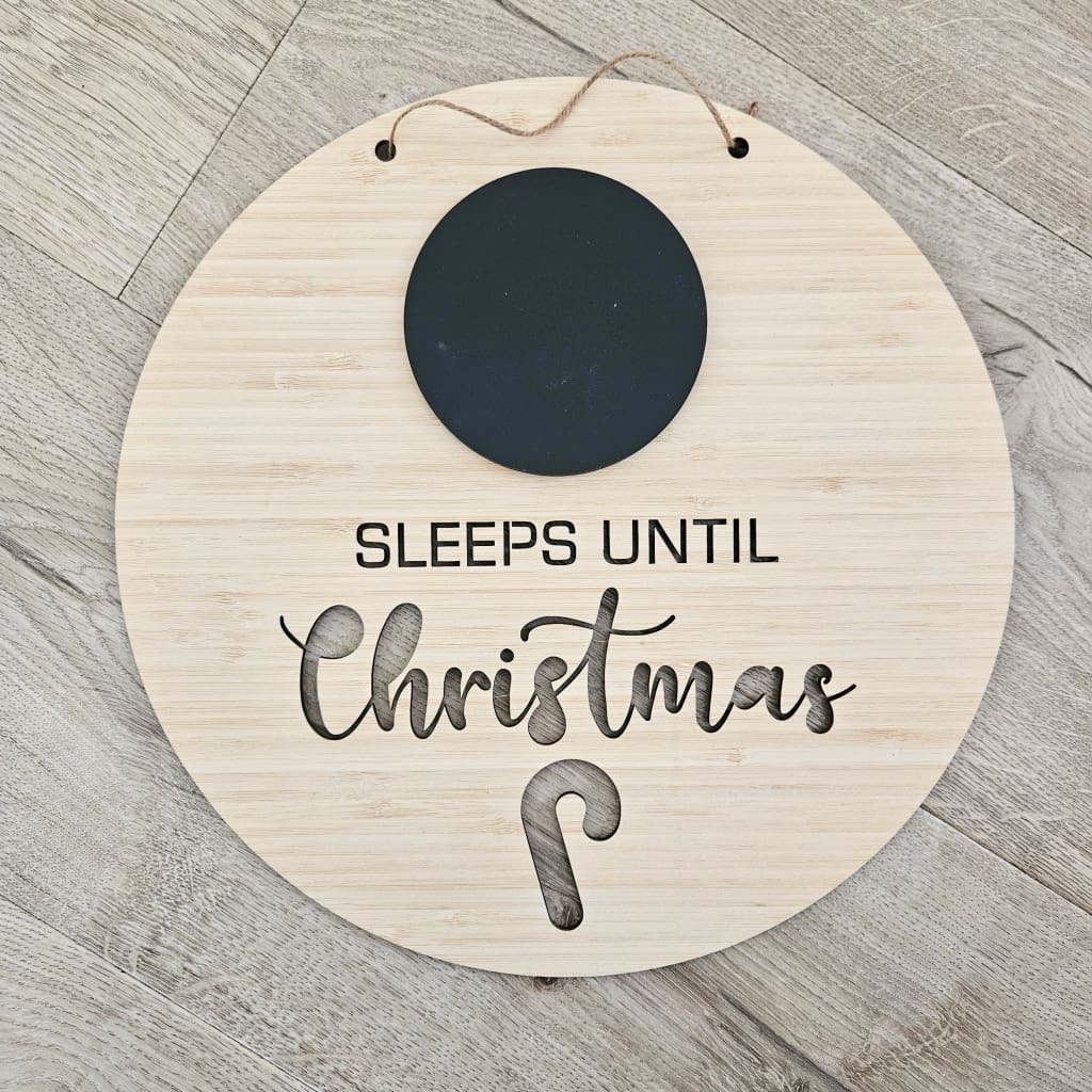 Sleeps Until Christmas Bamboo Circle - Christmas