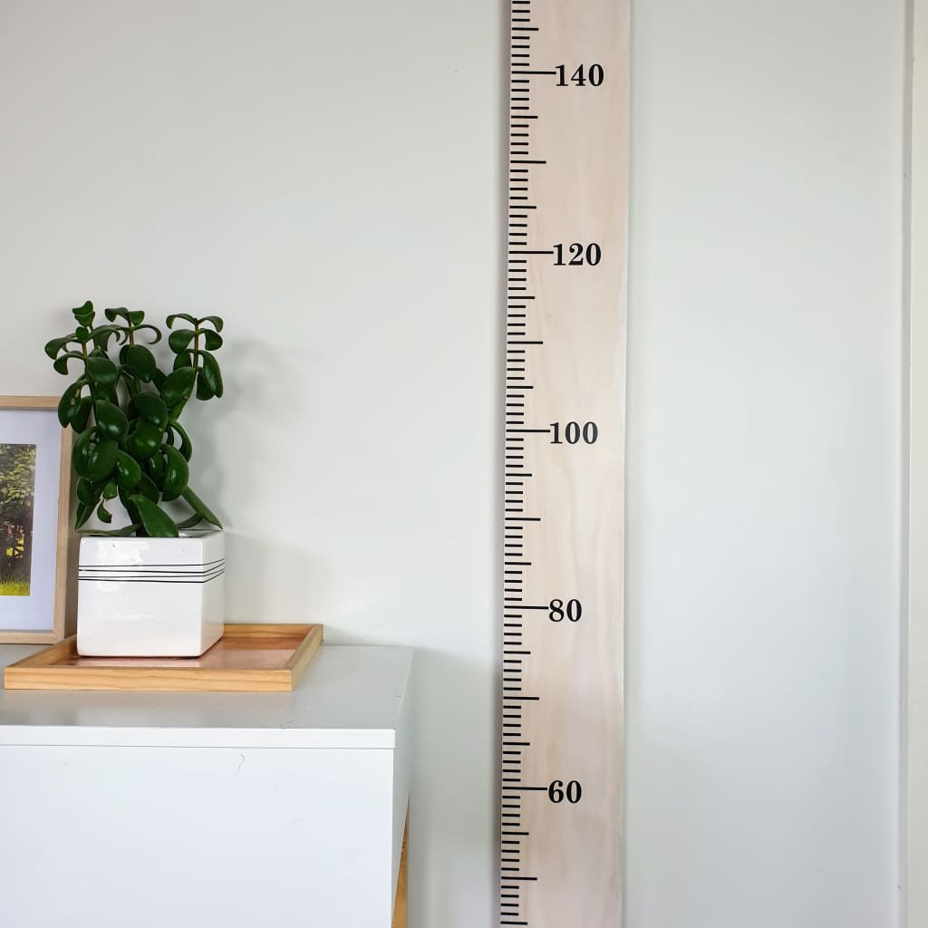 White Wash Wooden Height Chart - Personalised Growth Ruler - Height Chart