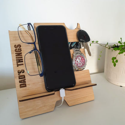 Bamboo Mens Accessory Holder