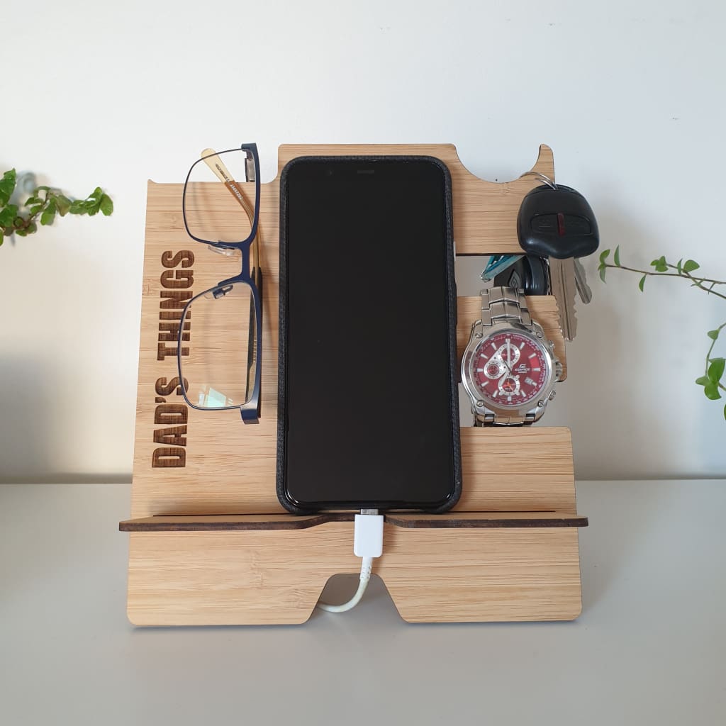 Bamboo Mens Accessory Holder