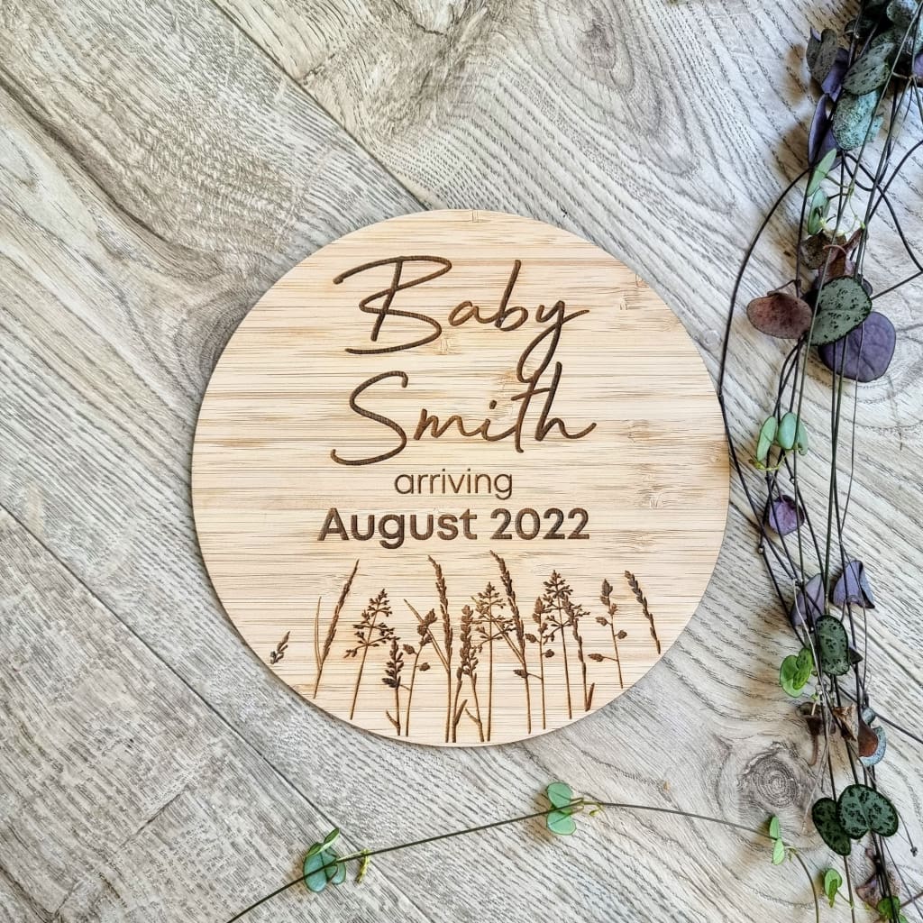 Baby Arriving Soon Bamboo Sign - Baby