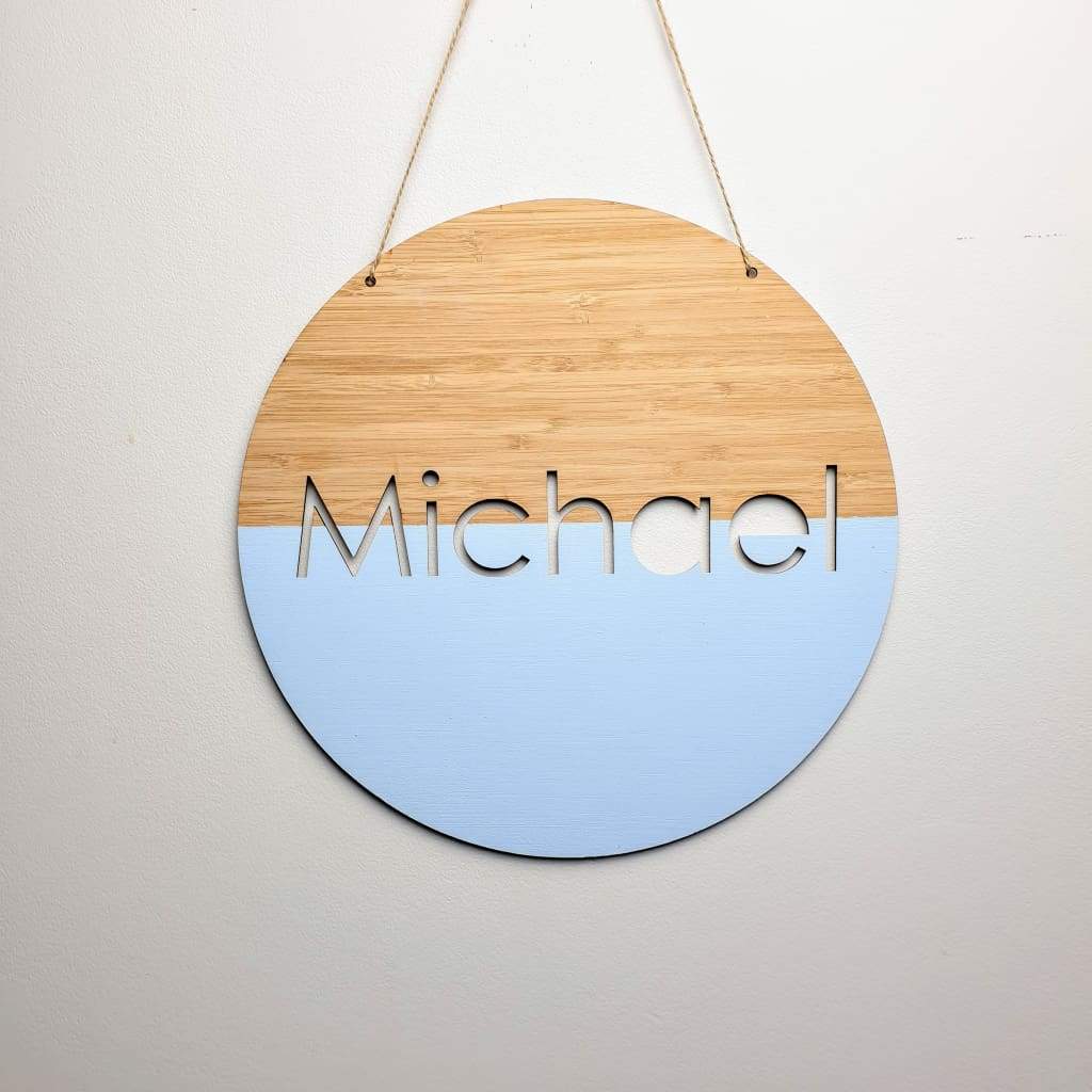 Bamboo Name Plaque Dipped - Laser Cut Name Plaque