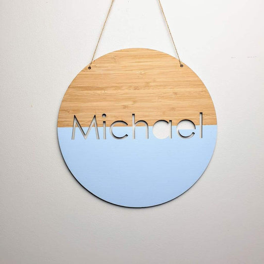 Bamboo Name Plaque Dipped - Laser Cut Name Plaque