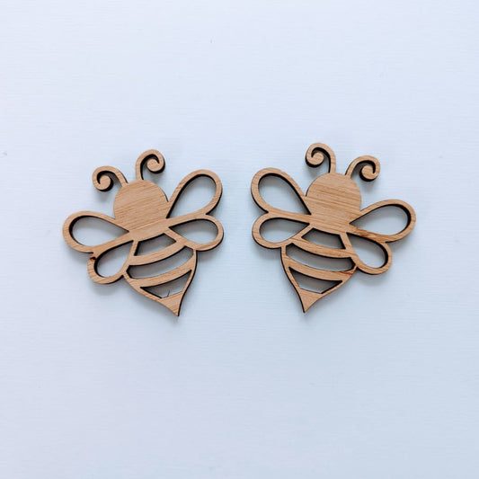 Bee Shape/Blank - 2 Bees / Bamboo - Craft Shape