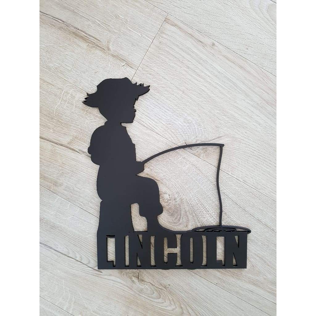 Boy Fishing Name Plaque - Laser Cut Name Plaque