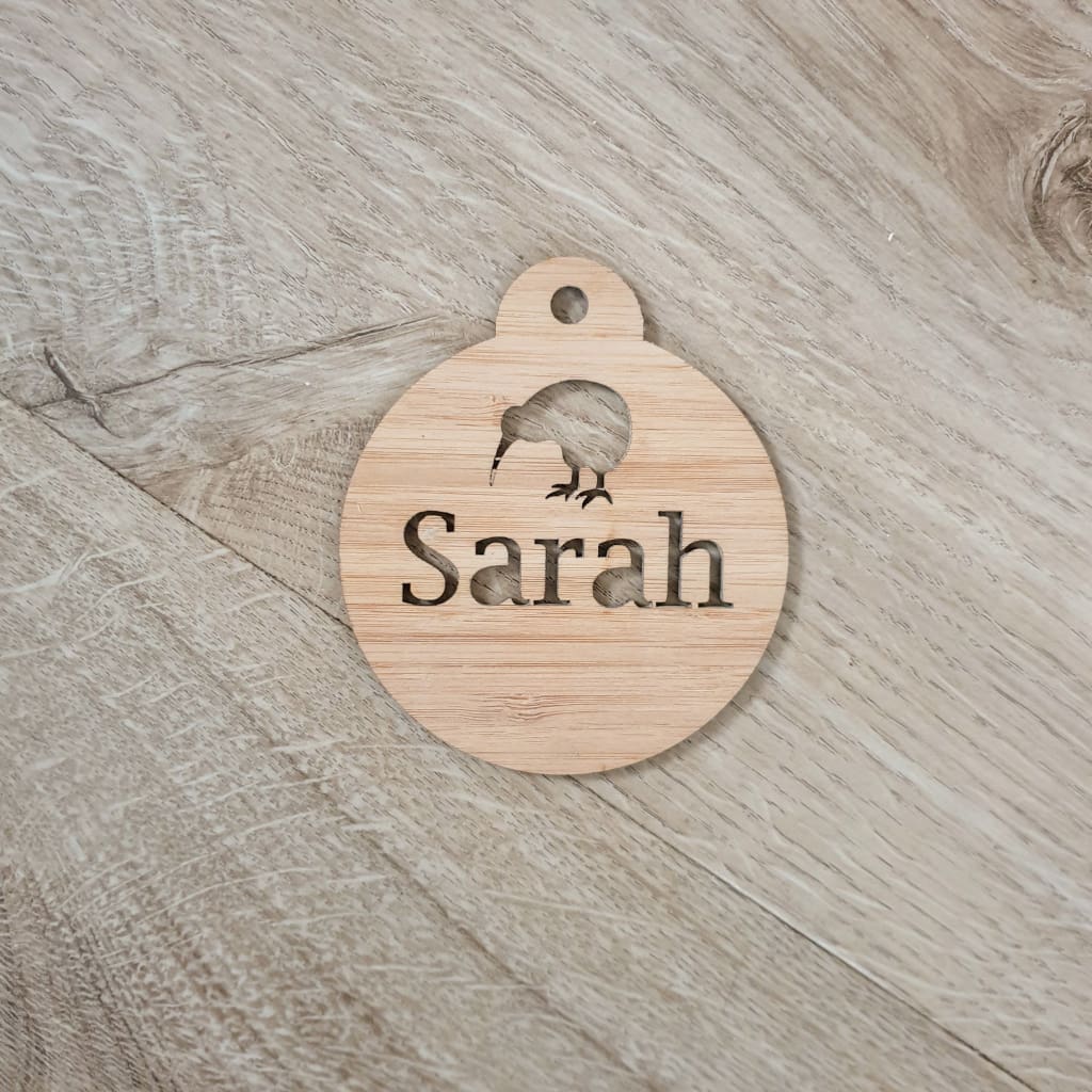 Christmas Baubles Personalised Natural - Kiwi - Christmas Baubles