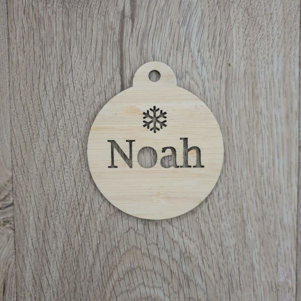Christmas Baubles Personalised Natural - Snowflake - Christmas Baubles