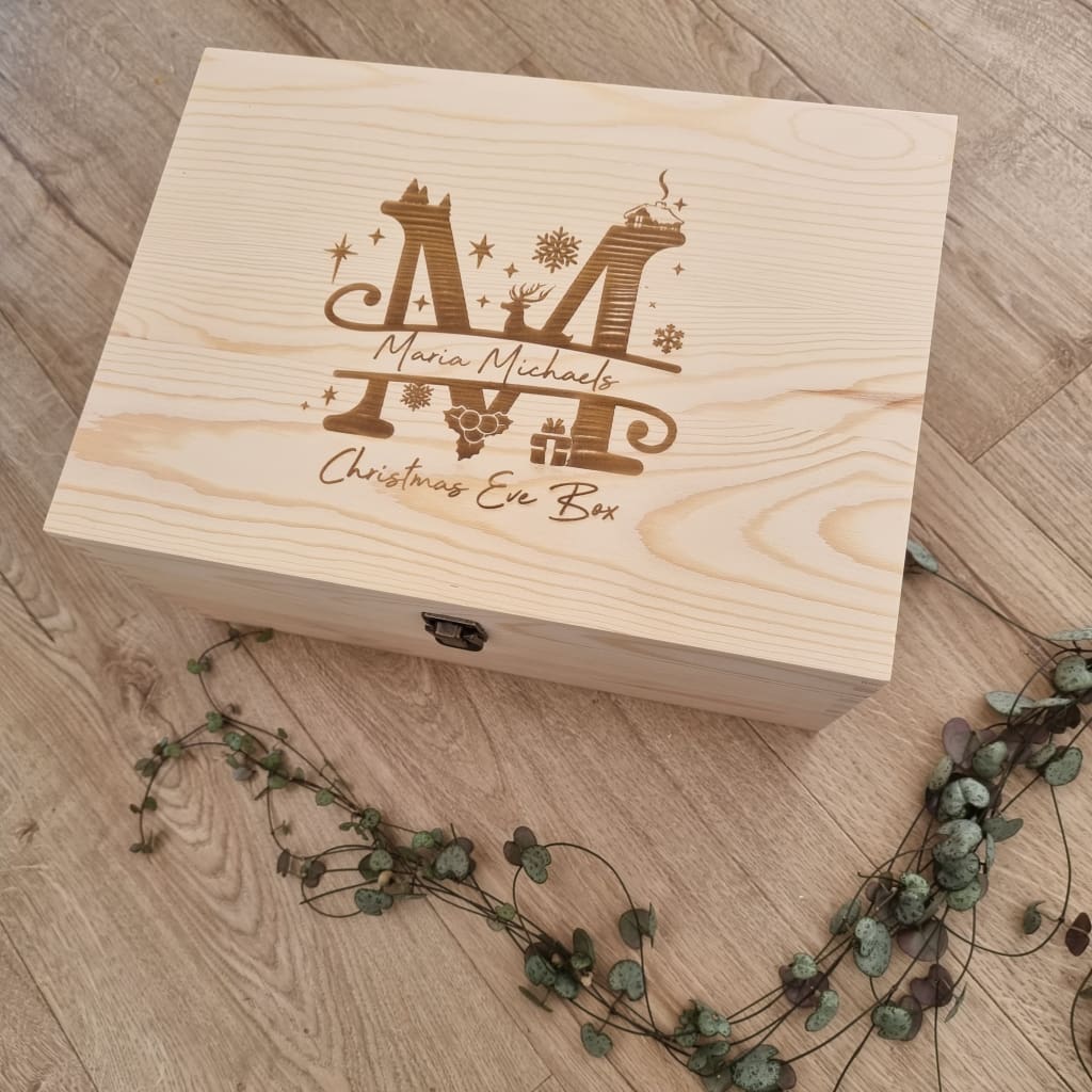Christmas Eve Box Monogram - Keepsake Box