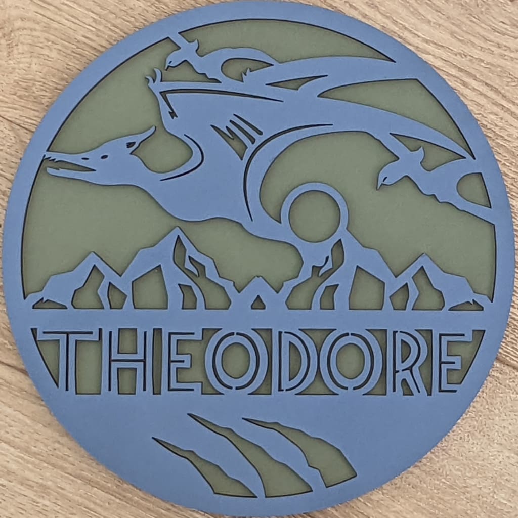 Dinosaur Name Wooden Round - Laser Cut Name Plaque