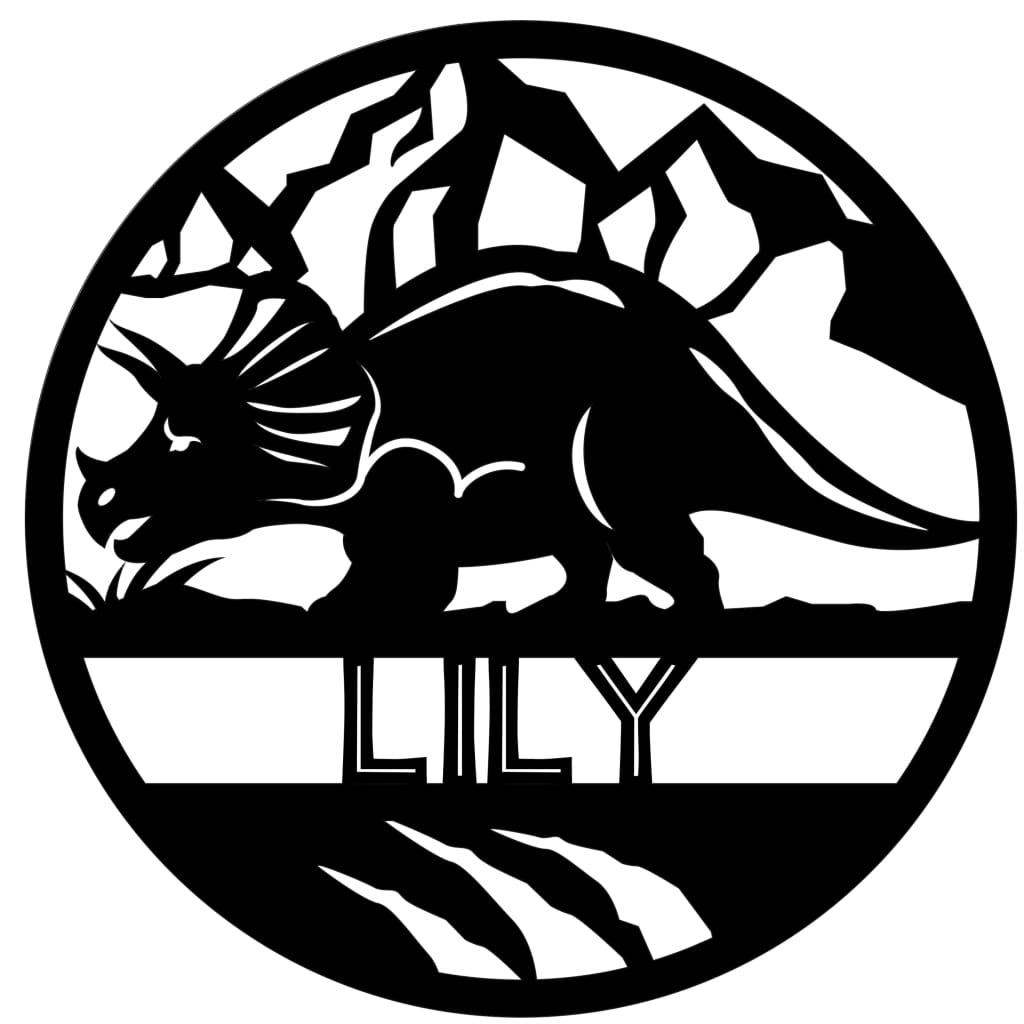 Dinosaur Name Wooden Round - Laser Cut Name Plaque