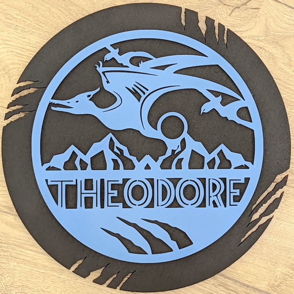 Dinosaur Name Wooden Round - Laser Cut Name Plaque