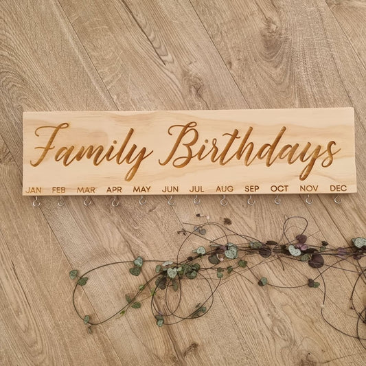 Family Birthday & Celebrations Boards Pine Engraved - Family Birthdays - General Signs