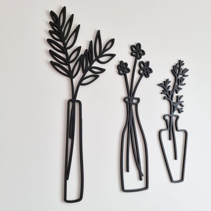 Flower In Vase Wall Art - Geometric Animals