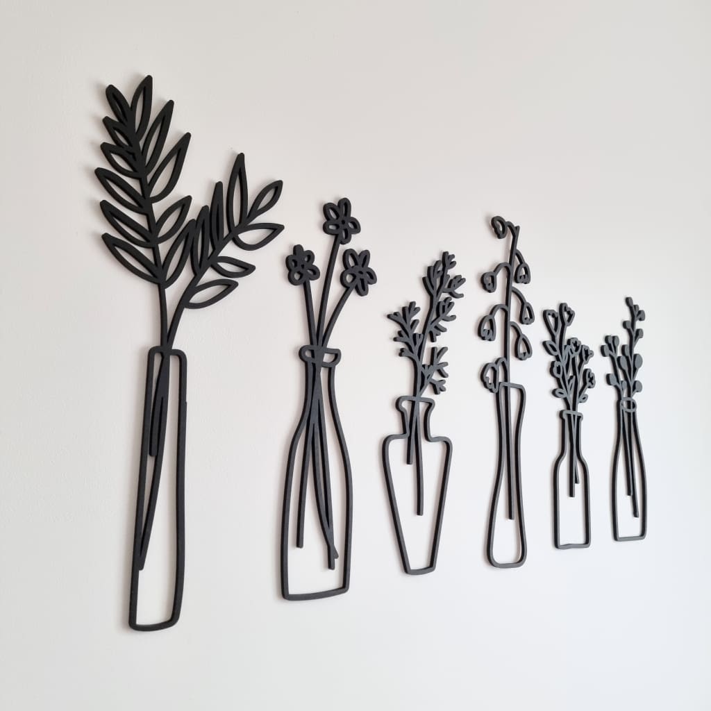 Flower In Vase Wall Art - Geometric Animals