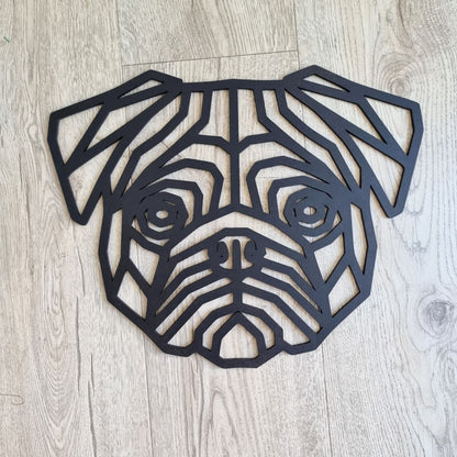 Geometric Pug Wall Art - Geometric Animals