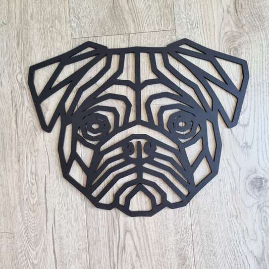 Geometric Pug Wall Art - Geometric Animals