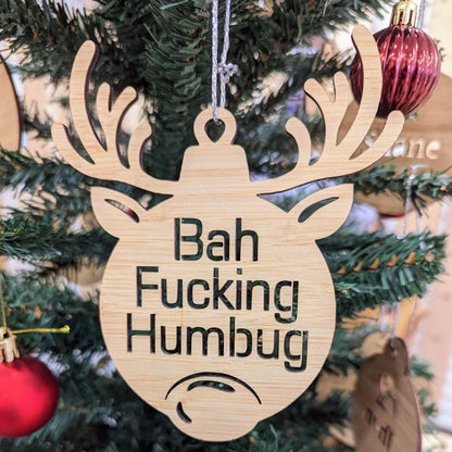 Grinch Christmas Baubles - Bah Fucking Humbug / One Bauble (Non-participant Pack) - Christmas Baubles