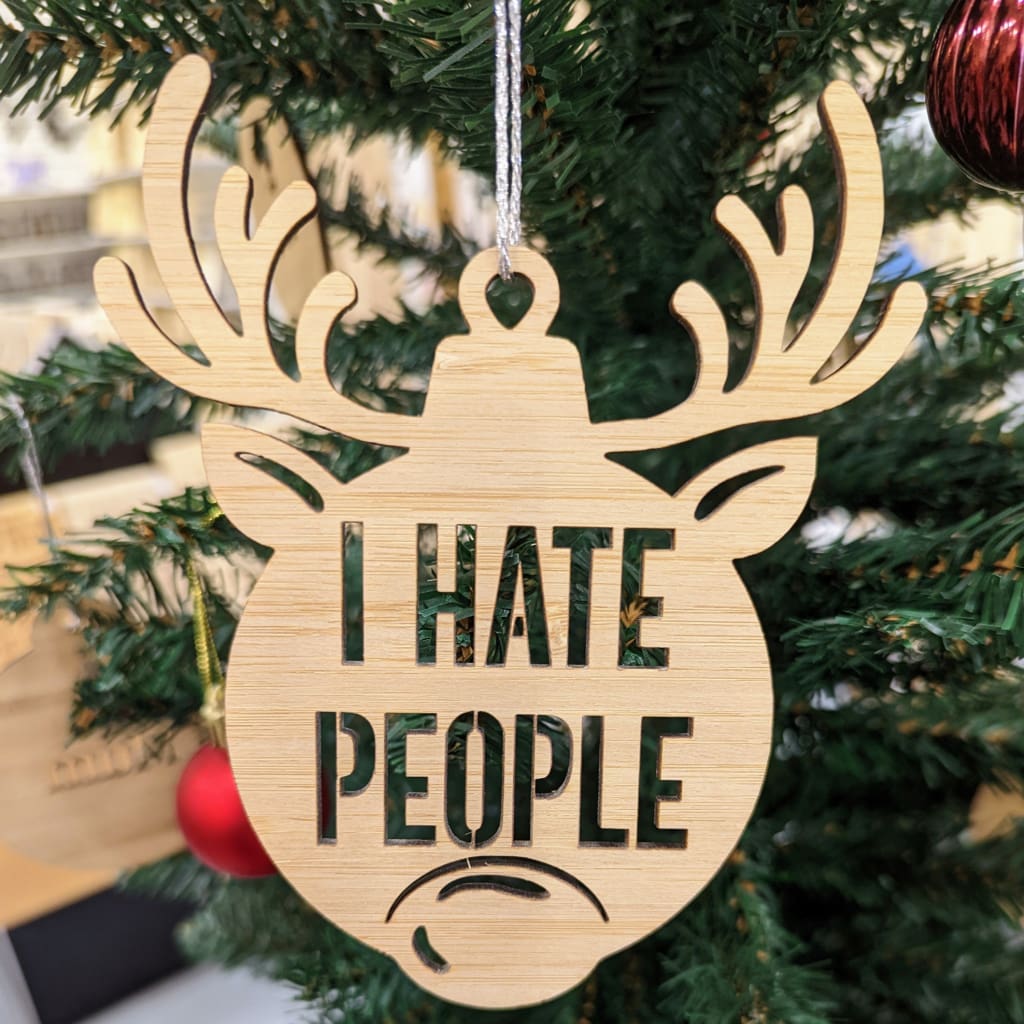 Grinch Christmas Baubles - I Hate People / One Bauble (Non-participant Pack) - Christmas Baubles