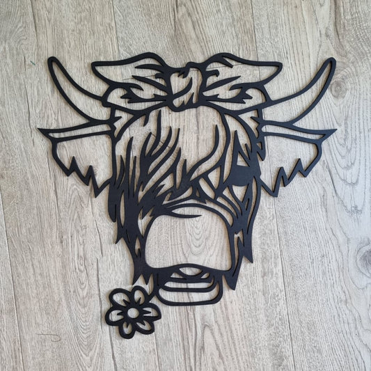 Highland Cow Daisy - Geometric Animals